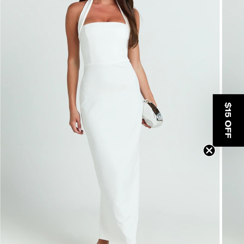 Showpo White Halter Maxi Dress
